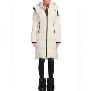 NWT Pajar “Zaniah” Women’s Long Down Coat Puffer White Sz XS/TP Removable Hood